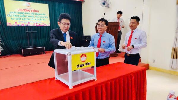 Xã Vạn Tường: Phát động ủng hộ chung tay hướng về Miền Trung - Tây Nguyên bị ảnh hưởng do lũ lụt